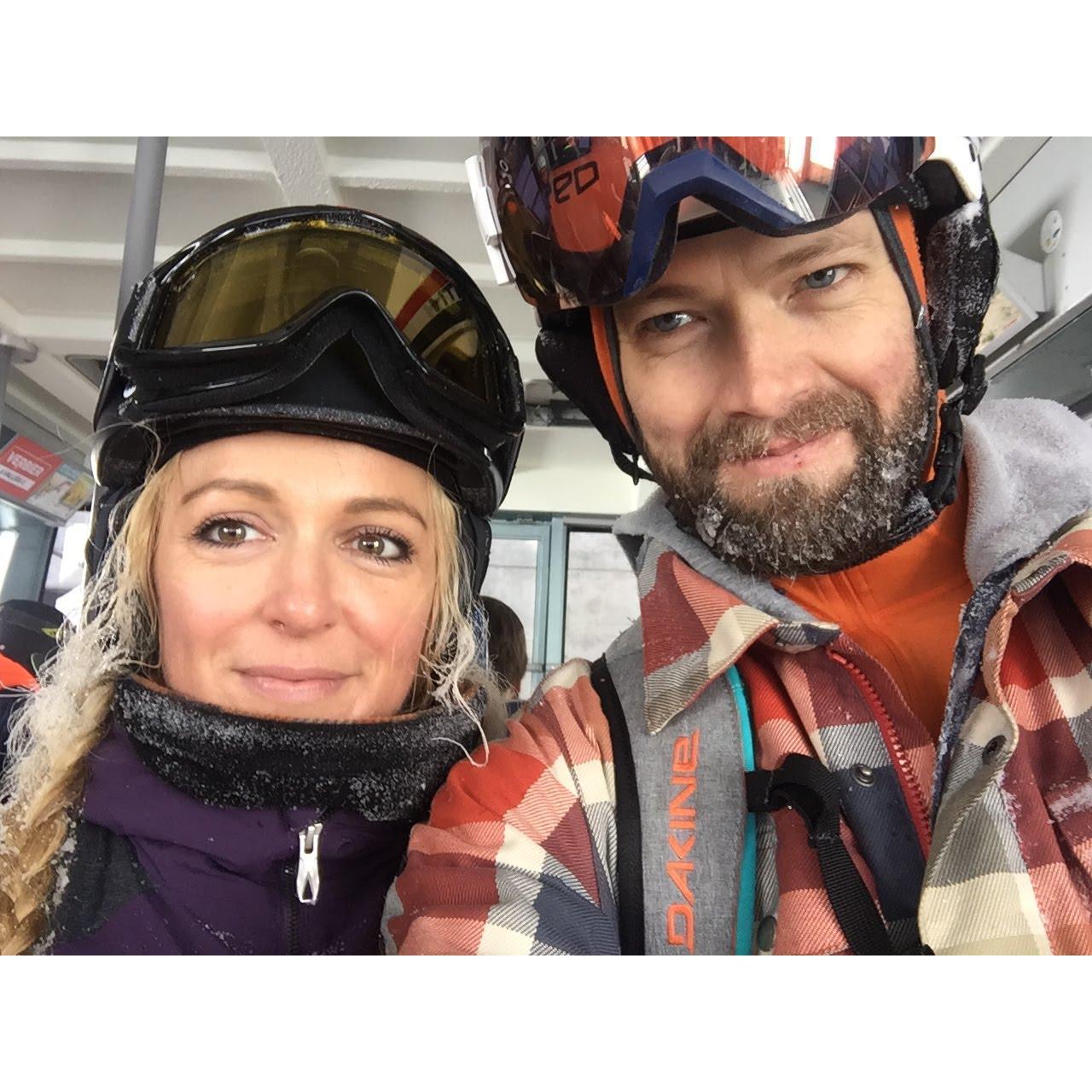 Isn't Claire the cutest little snow bunny?