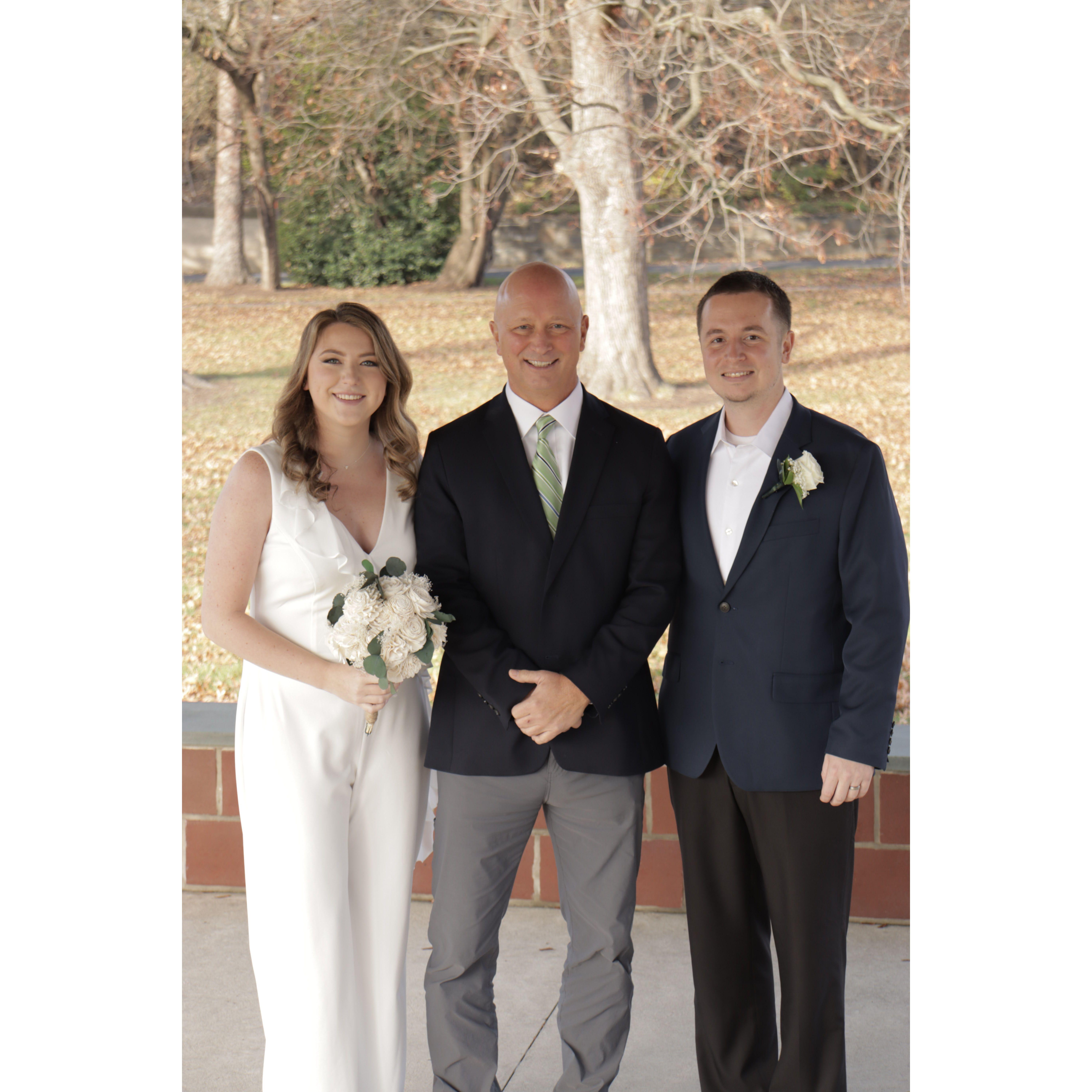 Jon, Chris' father, married us at the gazebo at Fallsington Township Park.