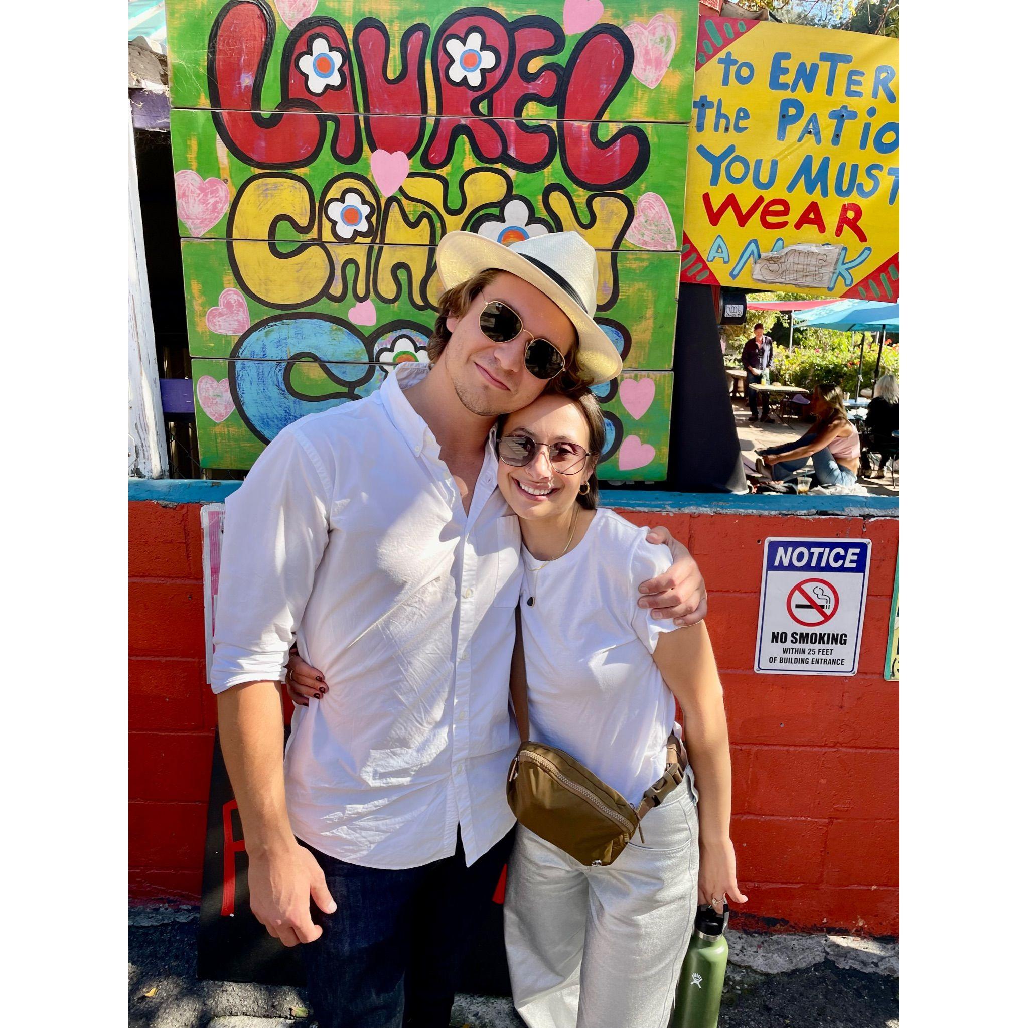 Victoria & Leo after Leo's show with his band, All over Town, at the famous Laurel Canyon Country Store in Los Angeles, CA.