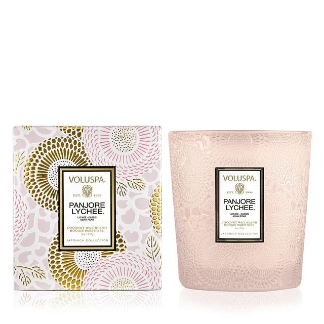 Voluspa Panjore Lychee Embossed Glass Classic Candle