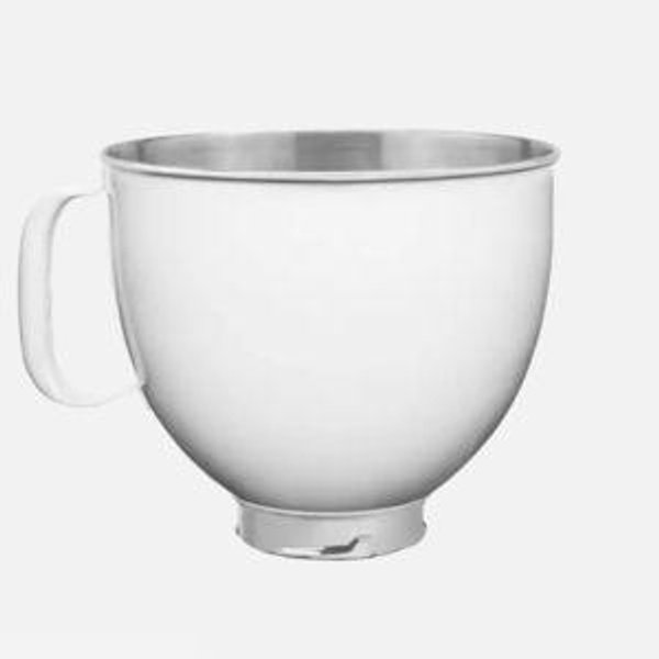 5 Quart Tilt-Head Colorfast Finish Stainless Steel Bowl White KSM5SSBWH | KitchenAid