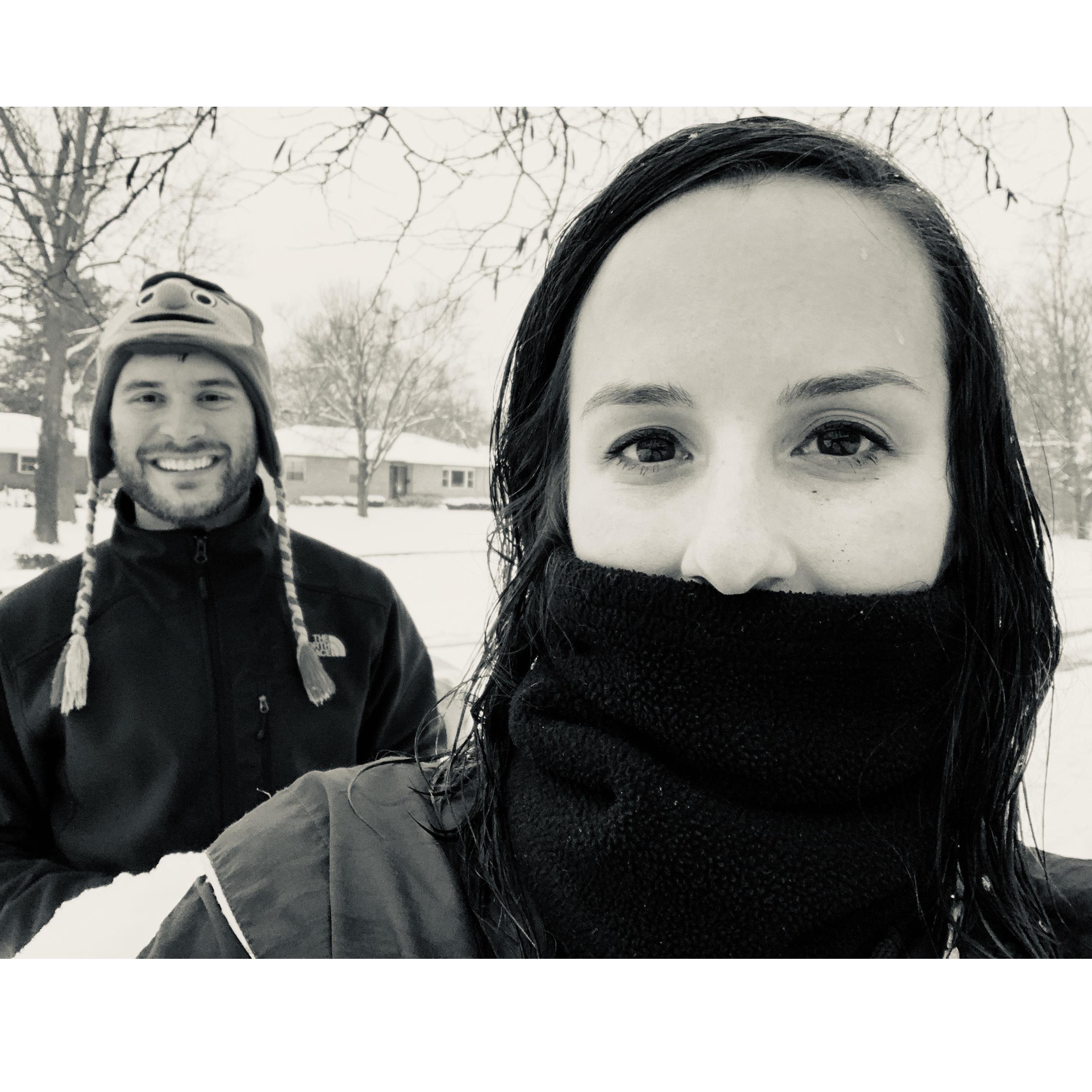 Building a snow fort