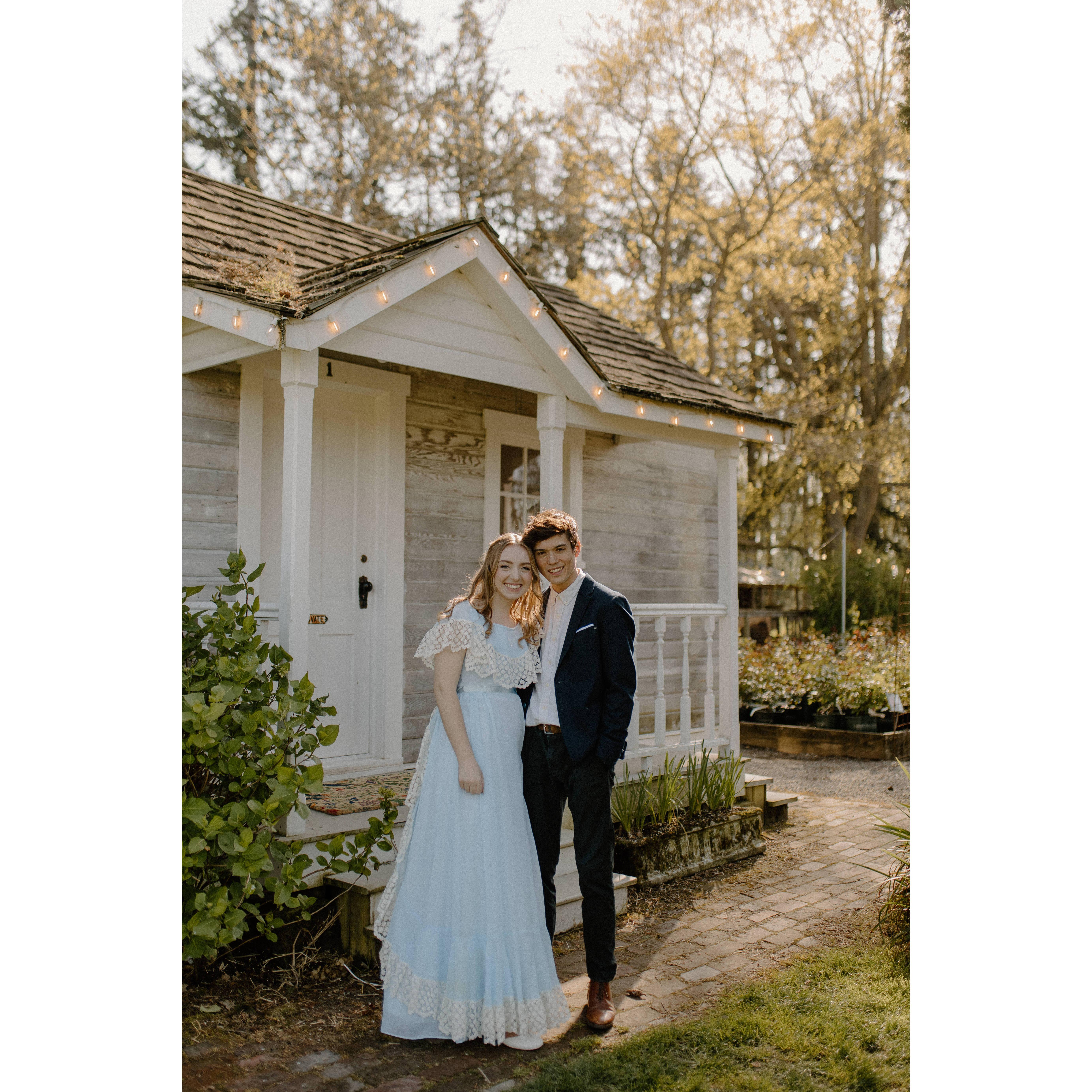Eva wearing Grandma's wedding dress at her favorite wedding venue! Photo taken by one of our wedding photographers & bestie Annie Ritter-Jones Photography