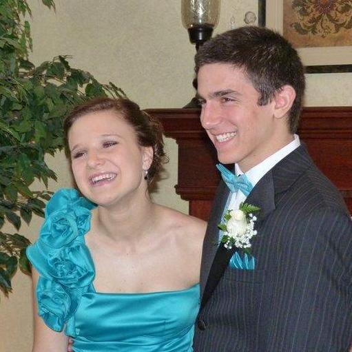 Junior Prom, a couple hours before Joe spilt his entire glass of ice water onto Sarah. No worries, we danced it all off.