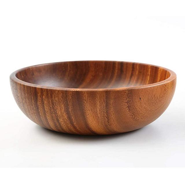 Acacia Wooden Salad Bowls 9.4 inches , Fruit Salad，Vegetables, Large Bowl