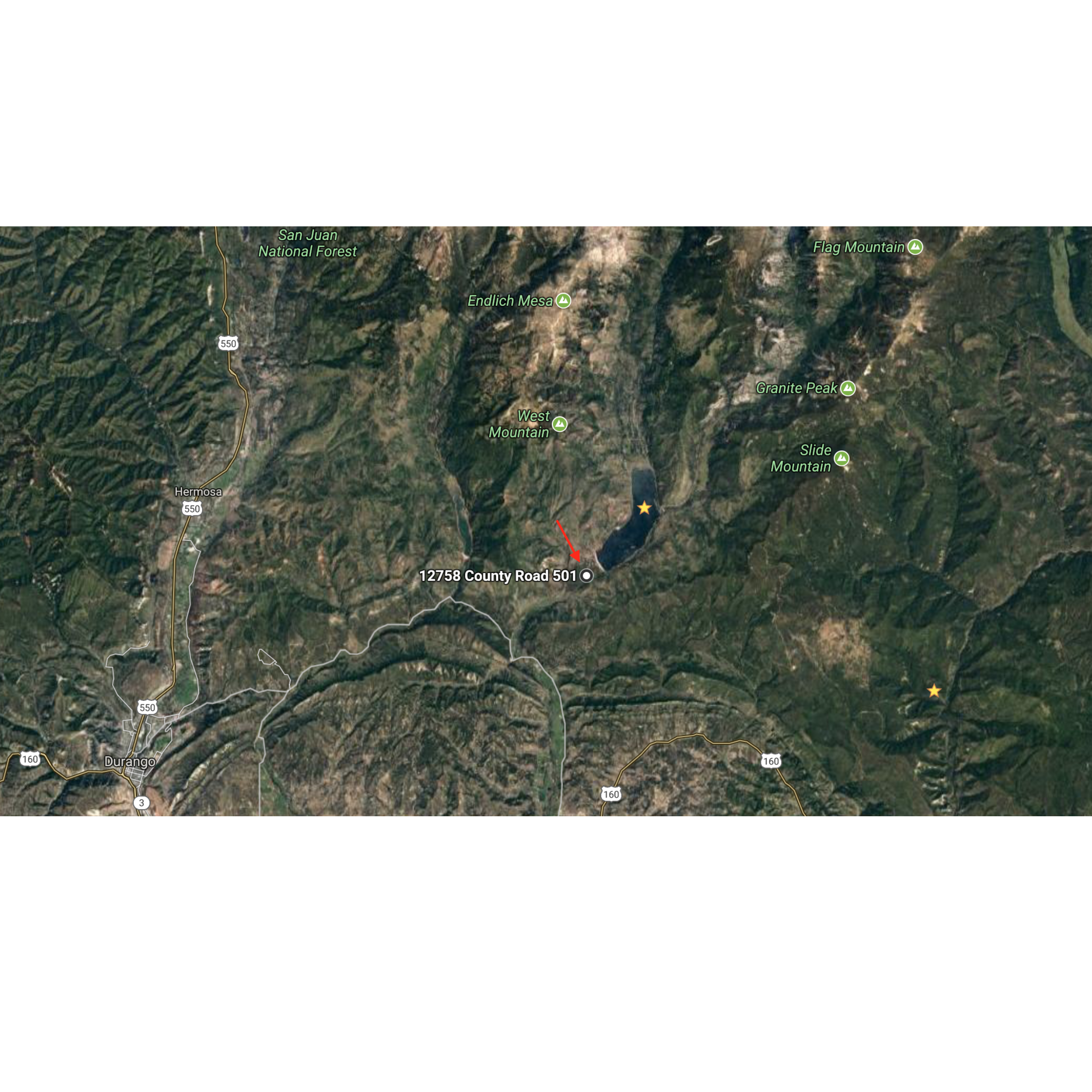 Wedding site! To give you perspective of where it's located outside Durango