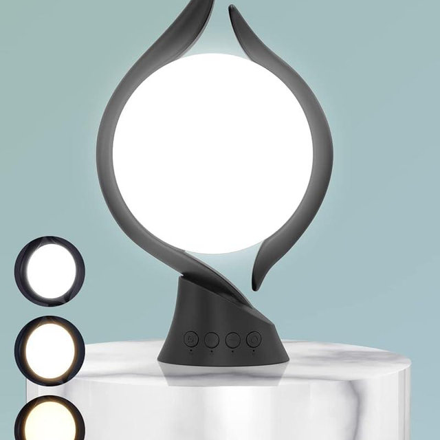 HIBOITEC Light Therapy Lamp, UV-Free 10000 Lux Therapy Light, LED Happy Mood Lamps with 5 Adjustable Brightness and Timer & Memory Function, 3 Color Temperature, Unique Art Design for a Happy Life