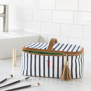 Personalized Striped Toiletry Bag