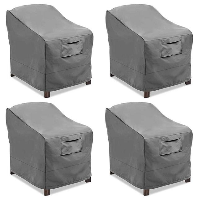 Vailge Patio Chair Covers, Lounge Deep Seat Cover, Heavy Duty and Waterproof Outdoor Lawn Patio Furniture Covers (4 Pack - Medium, Grey)