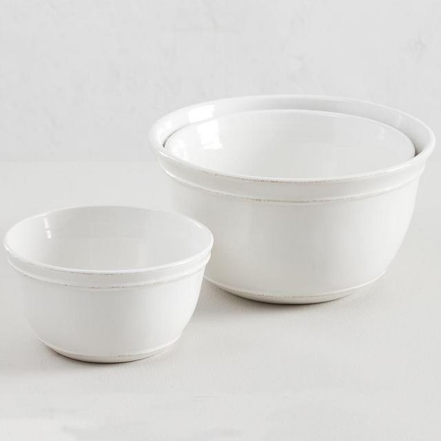 Pottery Barn Cambria Stoneware Mixing Bowls, Set of 3 - Stone