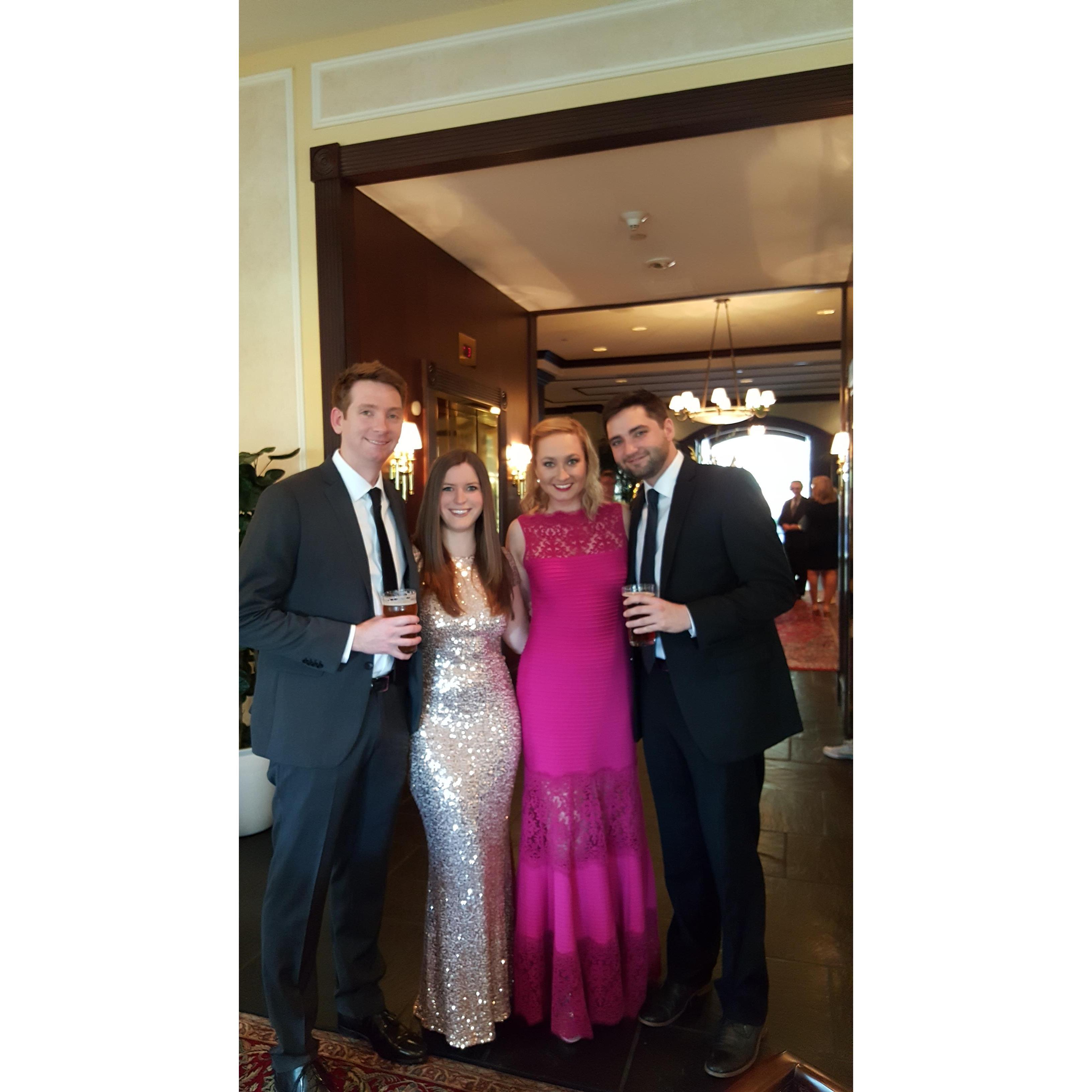 Celebrating Clayton and Danielle Collins with John's brother David and Sister in Law Megan.