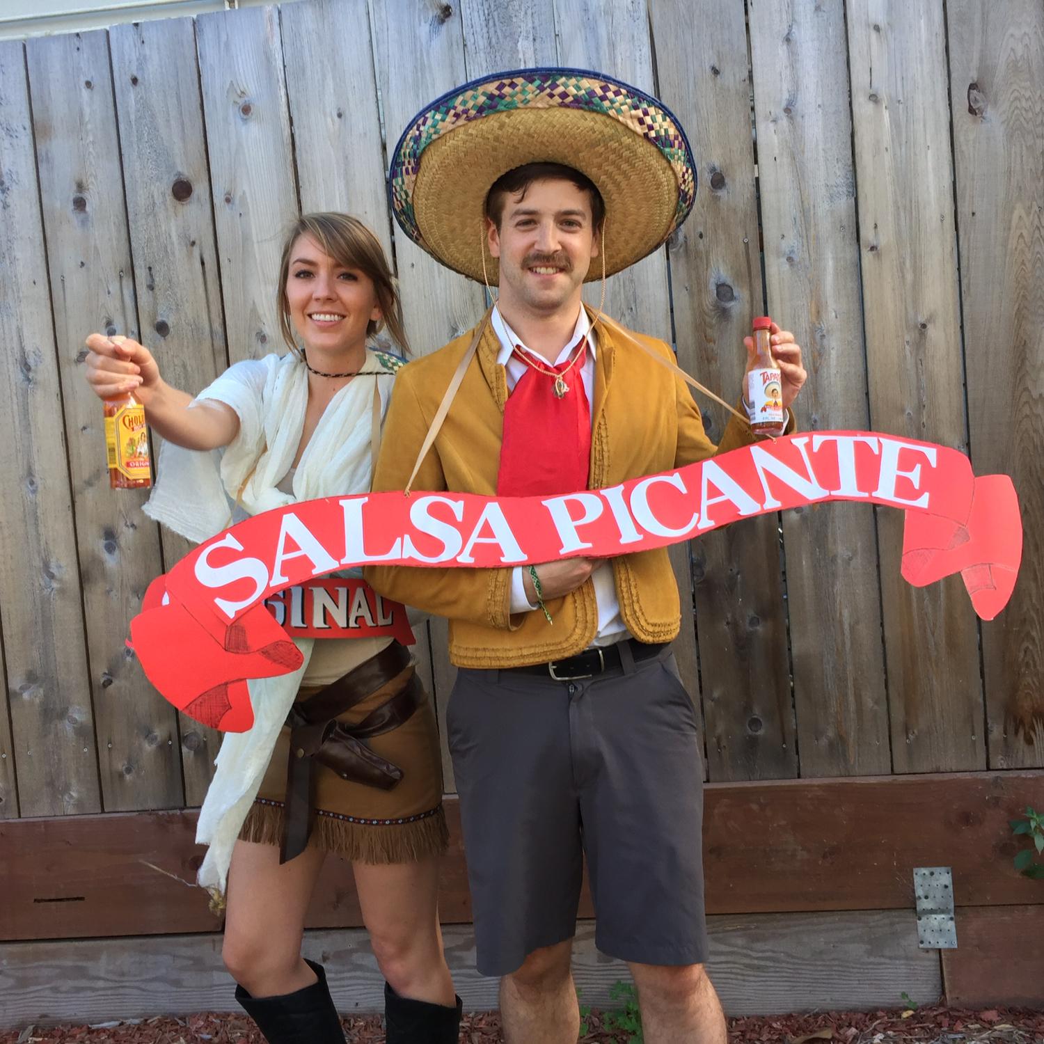 Tapatio and Chalula hot sauce for our first Halloween together, 2015