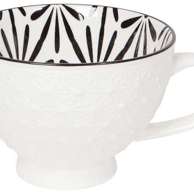 Now Designs 14 oz Textured Latte Mug, White