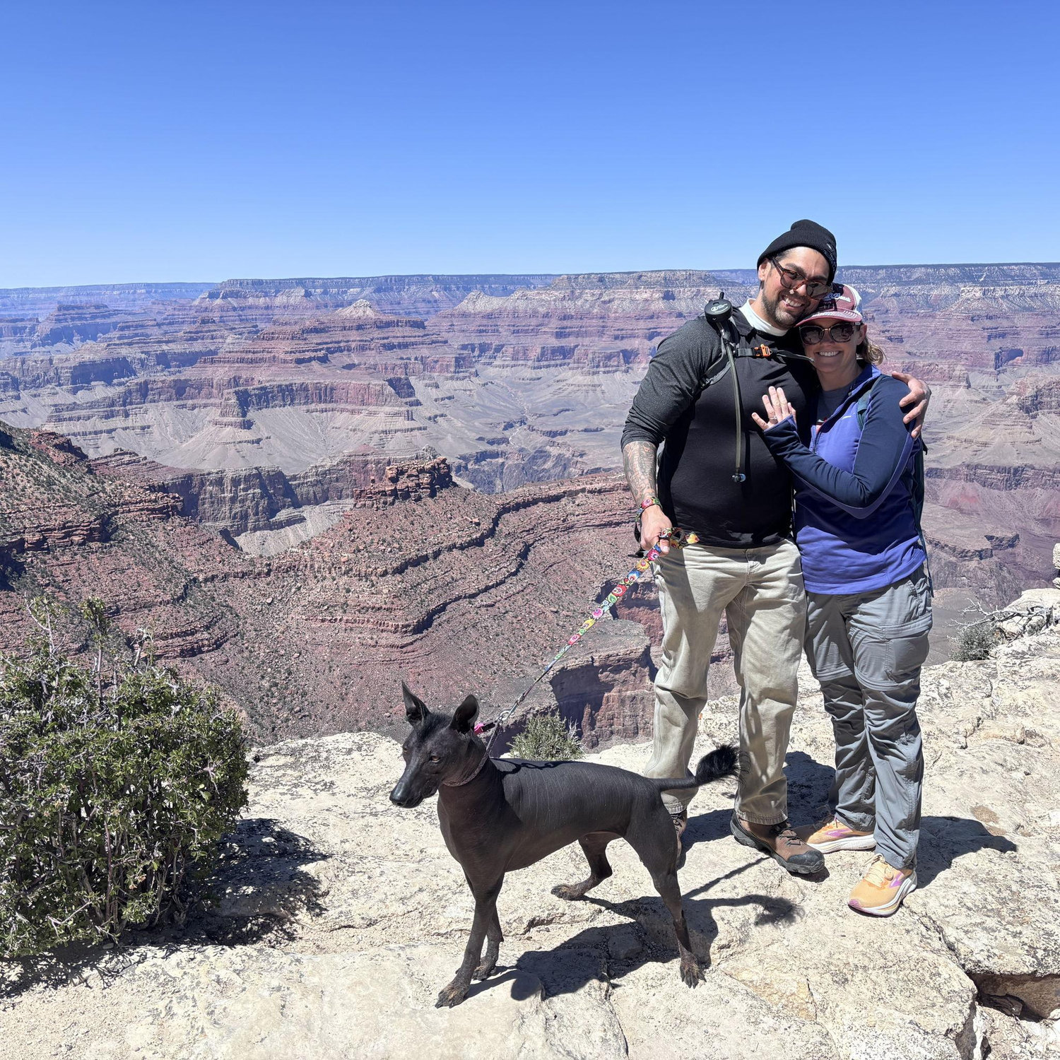 Just after Jake proposed at the Grand Canyon