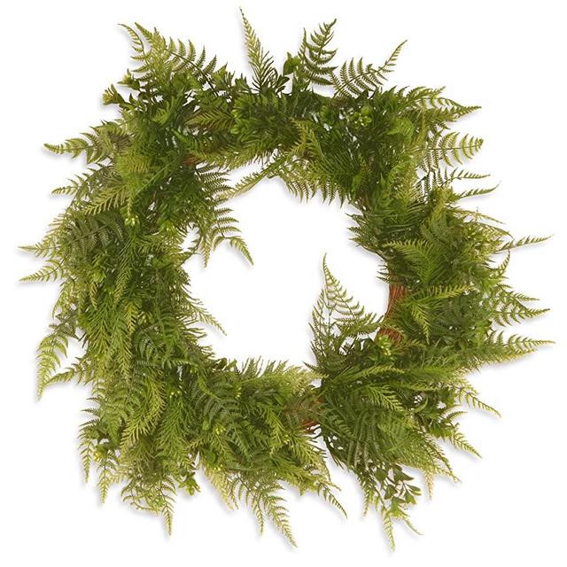 National Tree 22 Inch Garden Accents Boston Fern Green Wreath (GABF30-22WG)
