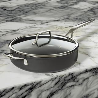 Essentials Nonstick Hard Anodized Deep Skillet with Glass Lid
