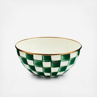 Emerald Check Stainless Steel Small Everyday Bowl