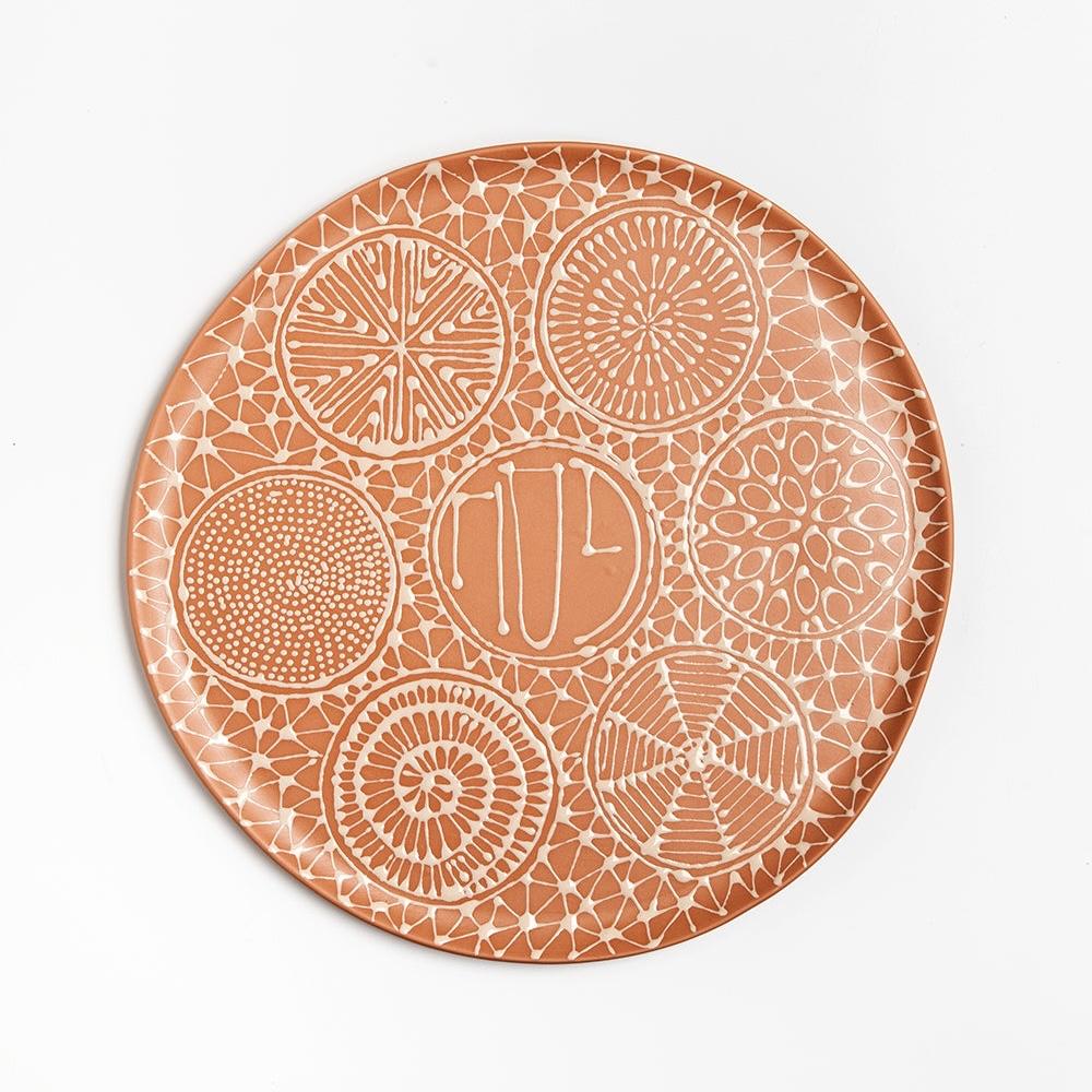 Seder Plate | Brick with Beige Patterns