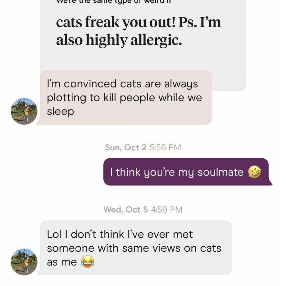 Our first conversation ever! Lol