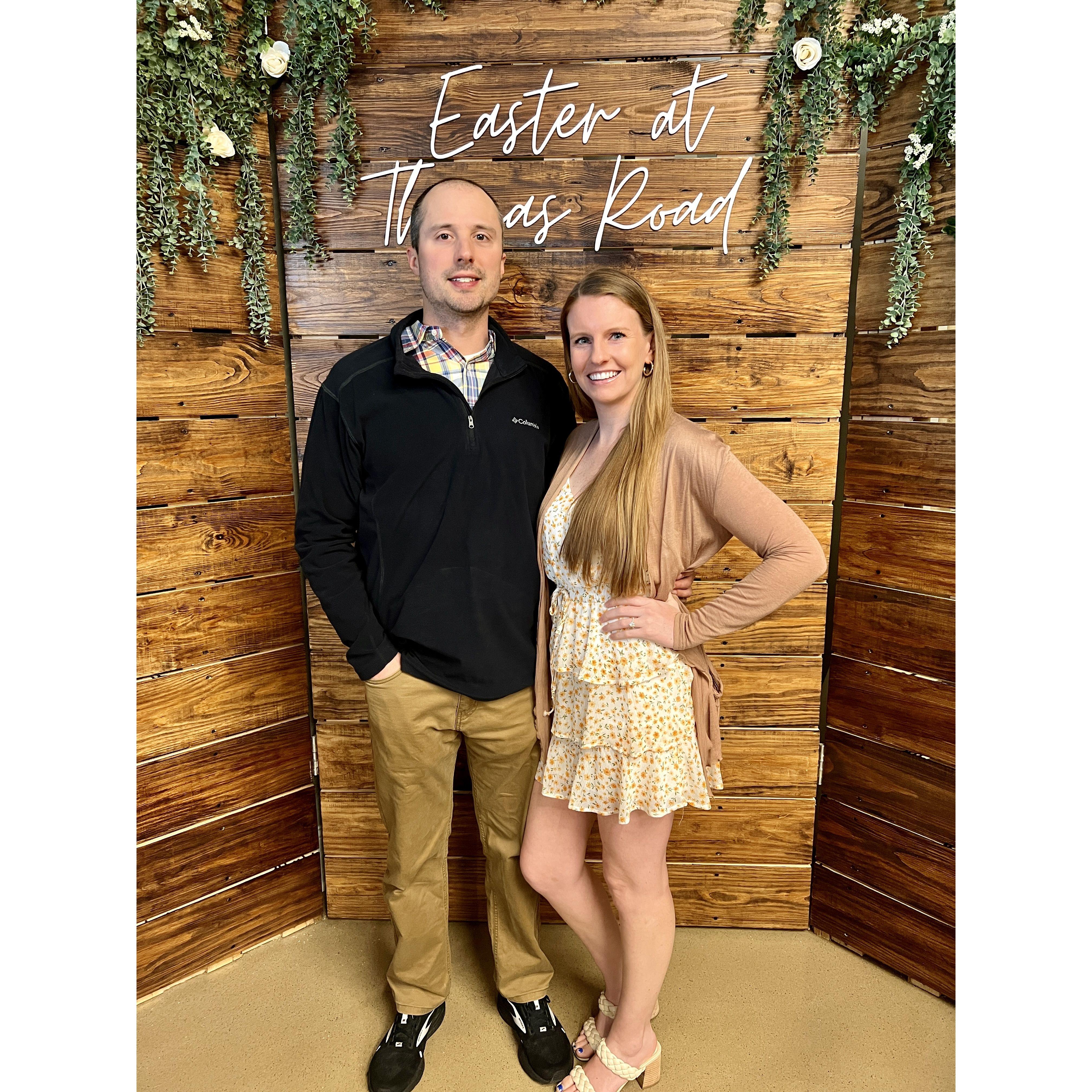 Our first Easter Sunday church service together as an engaged couple
