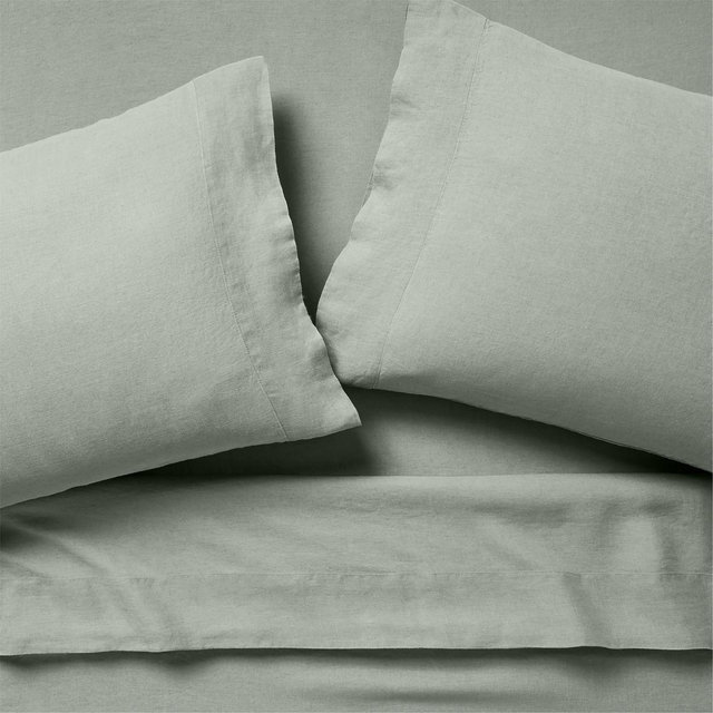 Aire Natural Hemp Sage Shadow Green Full Bed Sheet Set