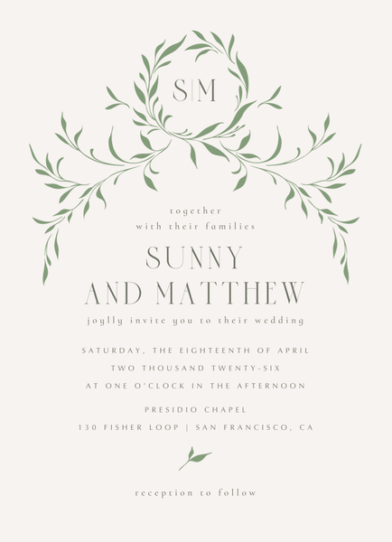 Clairemont Classic | Bright Sage | Zola Wedding Invitations
