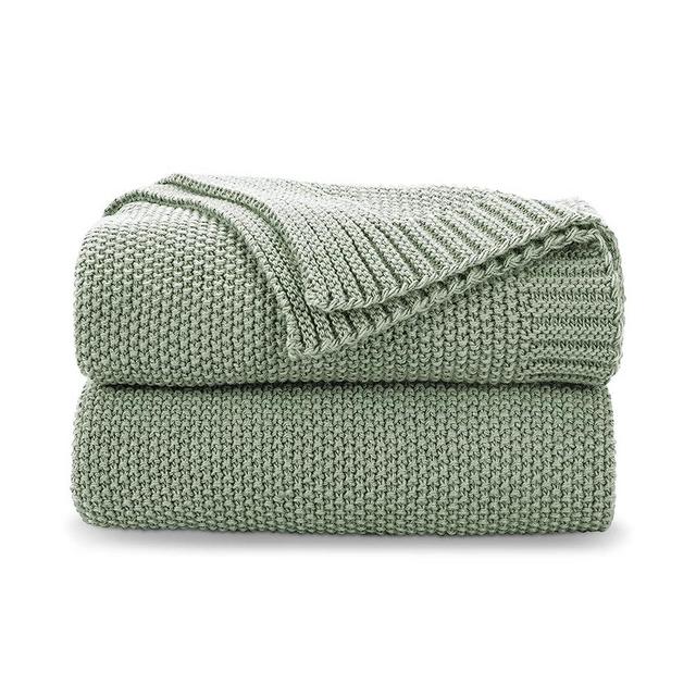 CozeCube Sage Throw Blanket for Couch, Soft Cozy Cable Knit Throw Blanket for Bed Sofa Living Room, Lightweight Warm Decorative Farmhouse Christmas Throw Blanket, 50"x60", Sage