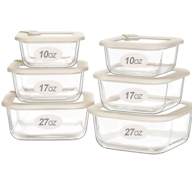 Urban Green Glass Food Storage Containers with Glass Lids, Microwave Safe Food Container Set, Airtight Meal Prep Containers, LeakProof, 100% Plastic Free, 6 Pack