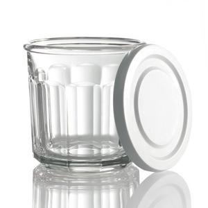 Arc International Luminarc Working Storage Jar/Dof Glass with White Lid, 14-Ounce, Set of 4