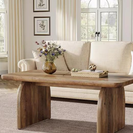 Allan 47in Brown Rectangle Wood Coffee Table