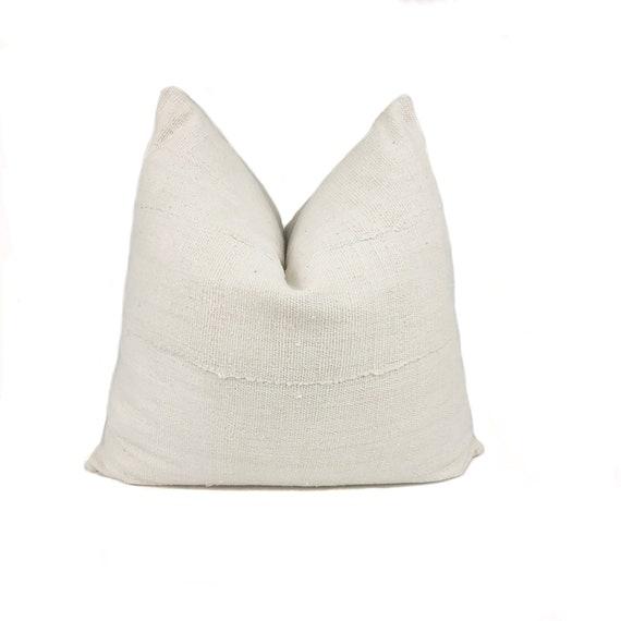 Cream Linen Blend Throw Pillow