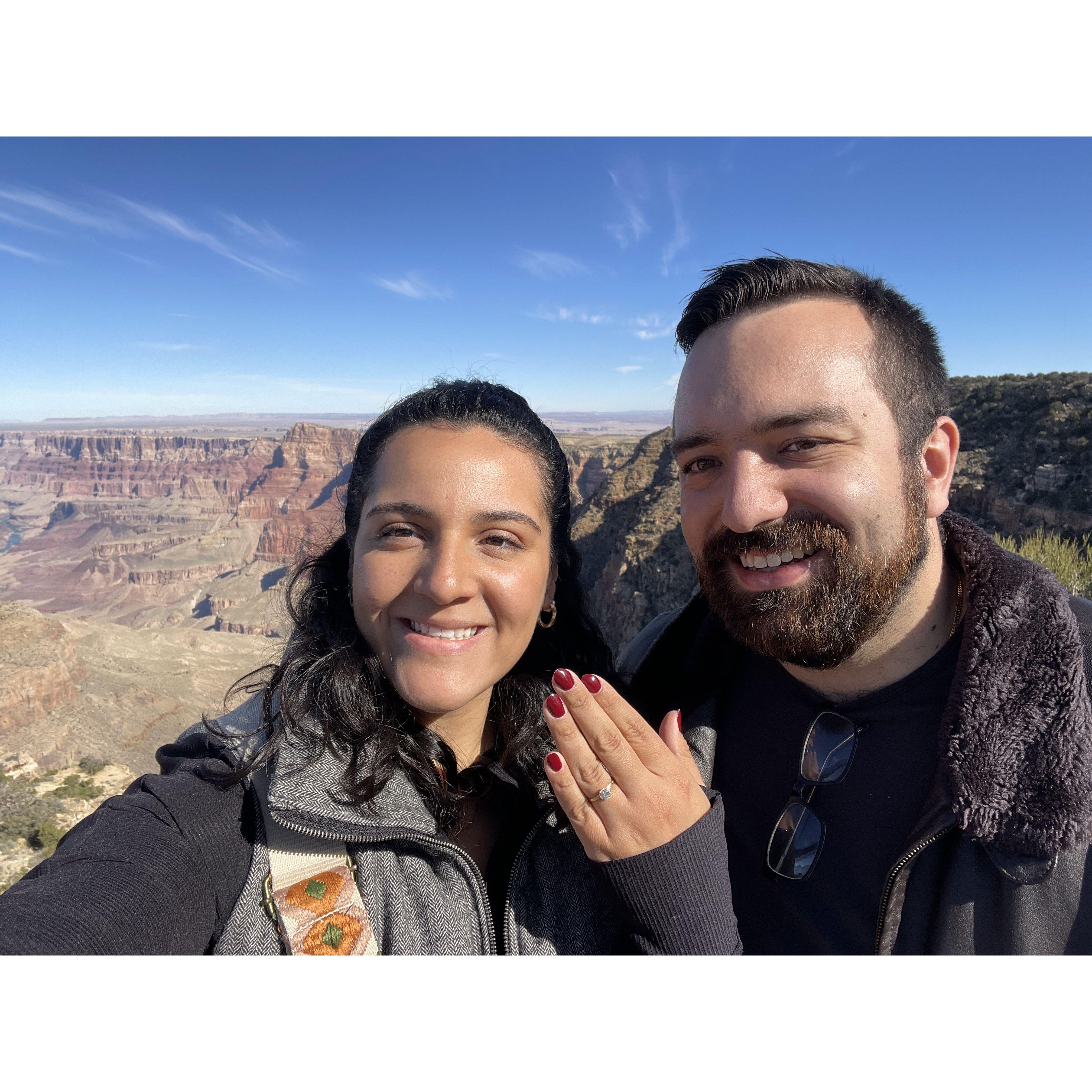 Right after Conor proposed at the Grand Canyon 11/11/24.