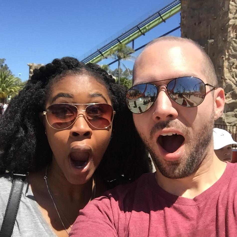Right after Shaunta's first time on a roller coaster!