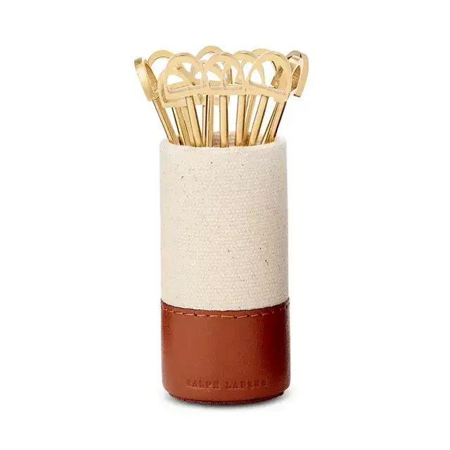 Ralph Lauren Garrett Cocktail Picks, Set of 8 with Holder