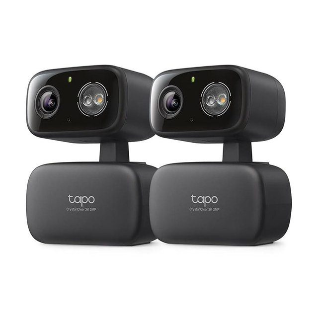 Tapo 2K Indoor/Outdoor Pan/Tilt Wired Security Camera - Baby Monitoring, Person & Baby Cry Detection, 360° Motion Tracking, Night Vision, No-Subscription Local Storage or Optional Cloud, C217 (2-Pack)