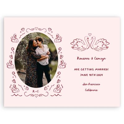 Light Burgundy, Pink Wedding Digital Save the Date - Somero Photo
