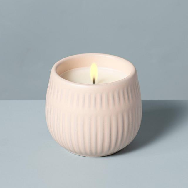 4.2oz Sea Salt Bergamot Textured Ceramic Seasonal Candle - Hearth & Hand™ with Magnolia