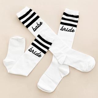 Bride & Babe Knee High Striped Socks