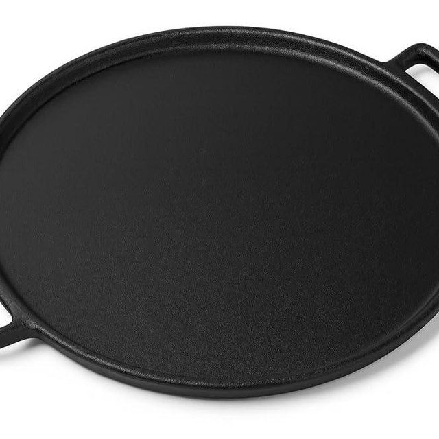 Artisan Fire Cast Iron Pizza Pan - 14-Inch Pre-Seasoned Baking Pan for Oven, Stovetop, Grill, or Campfires-Heavy Duty