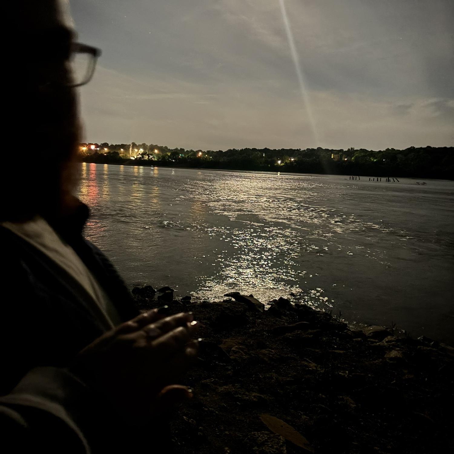 Decompressing at the river after our engagement party. It was very romantic
