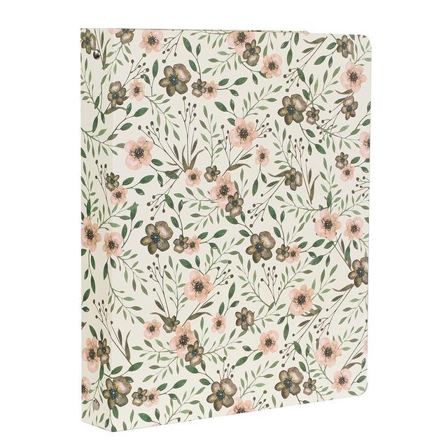 Steel Mill & Co Cute Decorative Hardcover 3 Ring Binder for Letter Size Paper, 1 Inch Round Rings, Binder Organizer for School/Office, Woodland Floral