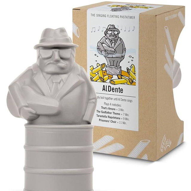 Al Dente - The Singing Floating Pasta Timer: Will Sing Different Tunes When Pasta is Ready at 3, 7, 9, and 11 Minutes, to be Boiled with Any Pasta in The Pot, Floats in Water (Taupe)