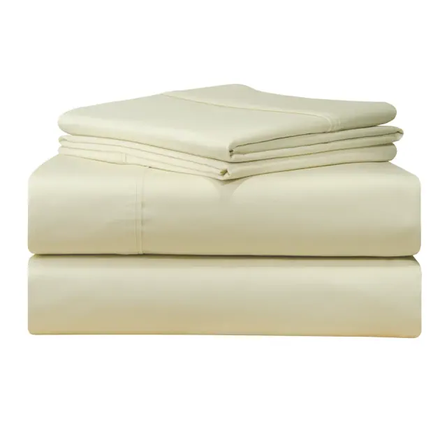 Pointehaven 500 Thread Count 100% Cotton Ivory Deep Pocket 4 pc Sheet Set, King