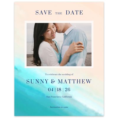 Blue Wedding Digital Save the Date - Chelan Photo