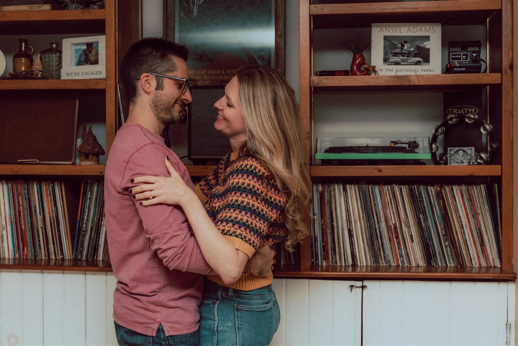 We stay very busy with multiple jobs & hobbies…time at home is a treat so we don’t go out much. We prefer to spend a cozy night in, spinning records and making dinner.