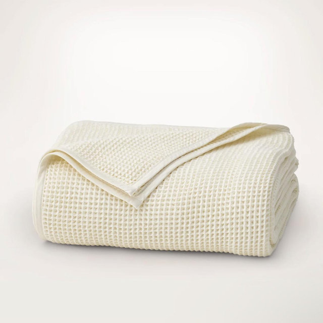 Waffle Bed Blanket - Cream - Full/Queen