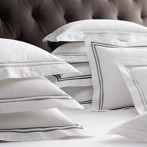 Italian Hotel Satin Stitch White Sheet Set