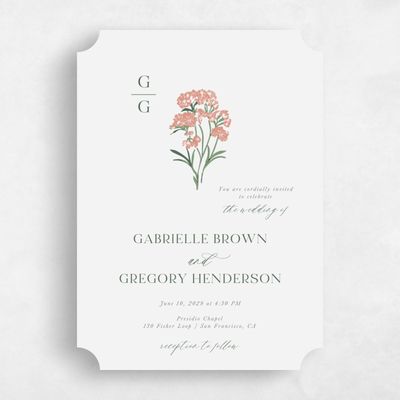 Pink Ticket Wedding Invitation - Nelia Classic