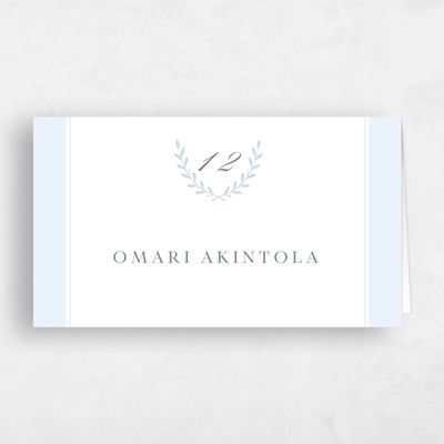 White Wedding Place Card - Clyde