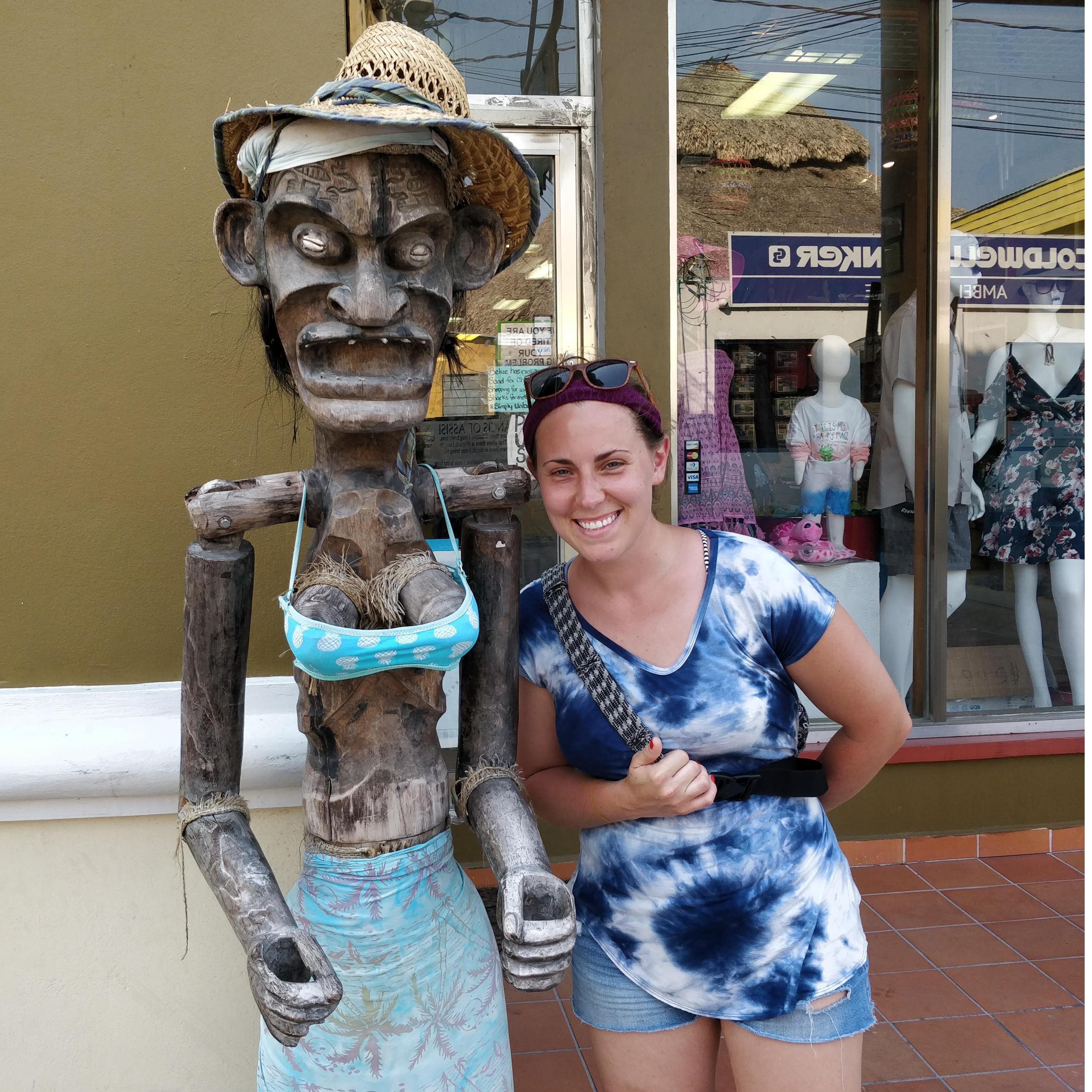 Quirky statue in San Pedro, Belize.